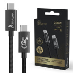 Extralink Smart Life USB Type-C Type-C kaablile punutud must | USB-C kaabel | 240W, 40Gbps, 200cm