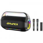 AWEI Traadita klar KT20 400W Bluetooth 5.3 kaasaskantav karaoke komplektiga, must