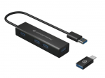 Conceptronic 4-pordne USB-A3.0/C adapter - 4x A3.0 o. Neti. seadistus