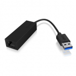 ICY BOX USB 3.2 Gen 1 Adapter IB-AC501a, USB-A Stecker RJ-45 Buchse (schwarz, Gigabit Ethernet)