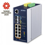 Planet IP30 DIN-rail Industrial L3 8P 10/100/1000T 802.3bt PoE