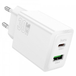 Hoco USB A + USB C QC3.0 PD AFC 3A 30W N71 laadija valge
