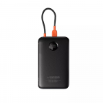 Powerbank 10000 mAh sisemise kaabliga USB C QC3.0 PD 2A 22,5W K1C W1189 must