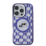 Karl Lagerfeld IML monogramm K AND CH MagSafe mbris iPhone 16 Pro jaoks / lilla