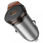 Hoco USB-C QC PD 30W NZ16 autolaadija, metallhalli vrvi