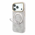 GUESS PU 4G Ring Stand MagSafe korpus iPhone 18 Pro jaoks, roosa