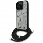 KARL LAGERFELD kaitsembrise IPHONE 16 PRO KLHCP16LPGGRMPCG, hildub MagSafe'iga (CRSSBY tekstuurne PU mustriga ja logoga) hall