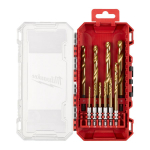 10 Piece Metal Drill Bit Set MILWAUKEE SWave 1/4 Hex SW HSS-G TIN