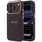 Etui Guess Saffiano Peony AND Ring MagSafe do iPhone 18 Pro Max / 17 Pro Max burgundowy