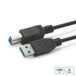 MicroConnect USB 3.2 Gen 1 A-B 0.5m M-M Black