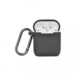 NORTH Airpods Protective Case Silicone Carabiner Dark Grey