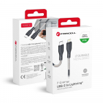USB-C Lightning kaabel Forcell F-Energy PD 3A 27W Carbon 1 m CB-01C must