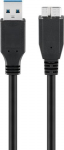 Goobay USB 3.0 SuperSpeed kaabel, must, 3 m