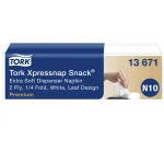 Tork PREMIUM XPRESSNAP SNACK servetihoidja salvetega, 2 l., servetite suurus 21.6 x 21.6 cm, 5 x 100 salvetet, valges vrvis koos mrkidestega