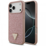 GUESS Etui Rhinestone Triangle Logo iPhone 17 Pro Max roosa