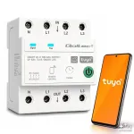 Qoltec Three-phase 63A relay for DIN rail | 3P+N | Timer | Wi-Fi | Tuya | Smart Life | Amazon Alexa | 4P