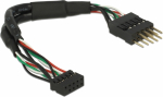 Delock USB 2.0 10-poolne 2,00 mm emiseseade - 2 x 10-poolne 2,54 mm emiseseade adapterkaabel, 12cm (41977)
