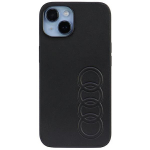 Audi Snteetilisest nahast iPhone 14 / 15 / 13 6.1" tarny/must hardcase AU-TPUPCIP14-TT/D1-BK
