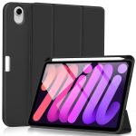 eSTUFF iPad Mini 6 / 7. MIAMI Pencil Case Black PU leather front