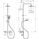 Hansgrohe Termostaatjuhendusduissteem Vernis Blend 200 1jet EcoSmart, 26089670, must matt