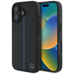 Mercedes MEHMP16S23RURBK iPhone 16 6.1" tarna/must kvakaaneline MB Blue Line nahast MagSafe korpus