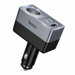 Hoco autolaadija 1xUSB A + 2xUSB C + 1x sigaretisteladu PD QC3.0 max 165W/24V Z65A, must