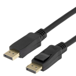 Deltaco DP-1020D-FLEX DisplayPort kaabel 2 m Must
