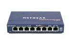 NETGEAR GS108GE LAN-lliti 8-port Ethernet-lliti (lihtne hendus, Gigabit-lliti, LAN-jagaja, Ethernet-keskus, ventilaadita metallkorpus), sinine