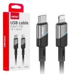 Amio -03928 andmelekut ja laadimiskaabel | USB-C kuni Lightning | 20W | 1m