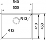 Franke BXX 210-50 Roostes teras (Pop-Up)(127.0375.273)