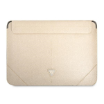 GUESS Varrukas GUCS14PSATLE 14" beowy/bee Saffiano kolmnurkne logo