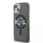 Karl Lagerfeld IML Glitter Karl ja Choupette Sketch MagSafe mbris iPhone'ile 15 / must