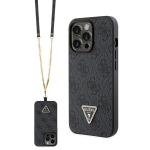 GUESS GUHCP13LP4TDSCPK iPhone 13 Pro / 13 6.1" tarny/must hardcase Crossbody 4G Metal Logo