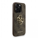 GUESS PU 4G Metallist Logo Rihm-Karp iPhone'i 15 Pro jaoks / Pruun
