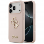 GUESS iPhone'i 17 Pro kest GUHCP17LSC4GSMP (silikoonist, suure 4G kirjaga) roosa