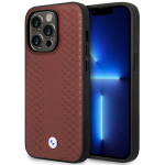 BMW Etui BMHMP14X22RFGR iPhone 14 Pro Max 6,7" burgundia/burgundia nahast teemantmustriga MagSafe
