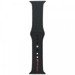 Audi Sport Red Logo Silikoonist kekellarihm Apple Watch 40/41/42mm musta