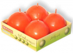 PROVENCE Candles Ball Orange 4pcs 5.5x5.5x5.5cm