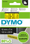 Lego Dymo D1 lint 12 mm must ja kollane, 7 m (45018)