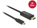 Delock USB kabel C - HDMI-A 4K 60Hz St/St 1.00m sw