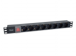 Equip 19" IEC320 C14-8xSchuko+Switch plaadid.