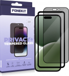 FoneKit Privaatsus+ Tielik kaitse, iPhone 16 Pro, must (934270)