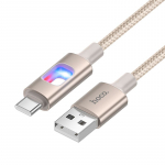 LED-kaabel USB A USB C Hoco 3A 1,2 m U144 valge