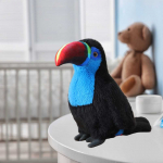 LEAN Toys Plush Toucan Bird Mascot Cuddly Toy Blue 20cm