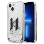 Karl Lagerfeld KLHCP14SLBKLCS iPhone 14 / 15 / 13 6,1" srebrny/hbedane kvakott Liquid Glitter Big KL