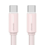 USAMS USB-C/USB-C kaabel 1m SJ734 60W roosa/roosa YU seeria SJ734USB04 (US-SJ734)