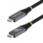 StarTech.com 1 meetri (3 jalga) pikk USB4 kaabel, 80Gbps, USB-IF sertifikaadiga USB-C kaabel, 240W PD, 8K 120Hz/4K 240Hz DP2.1 DP80, TPE mbris, Thunderbolt 4 hilduv must USB-C voolik