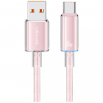 USAMS Cloud Series US-SJ658 6A USB-A ja USB-C vaheline 1,2 meetrine roosa kaabel