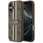GUESS Etui 4G trkitud triibud MagSafe iPhone'ile 17, pruun
