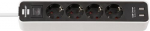 Brennenstuhl Ecolor power extension 1.5 m 4 AC outlet(s) Indoor Black, White